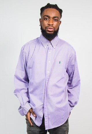 POLO RALPH LAUREN 90'S PURPLE STRIPED SHIRT