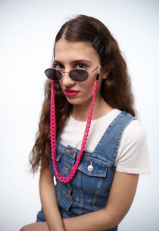 "ANDY" HOT PINK SUNGLASSES CHAIN