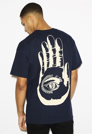 HAND OVERSIZED NAVY TEE