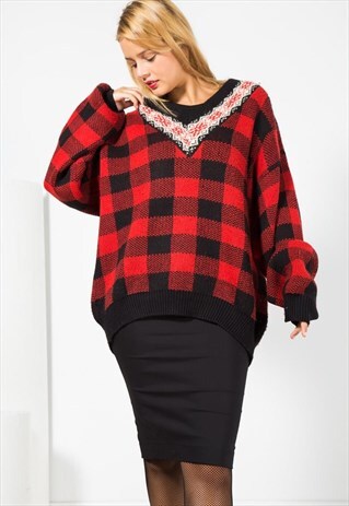 ON SALE VINTAGE 80S CLASSIC KNITWEAR JUMPER / S0037