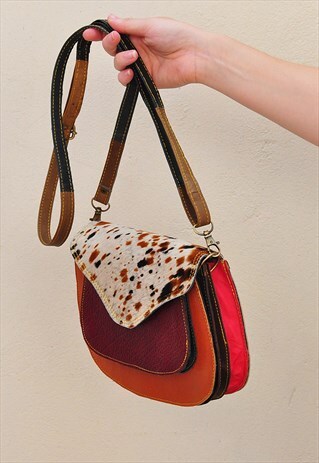 VINTAGE LEATHER PATCHWORK SHOULDER BAG