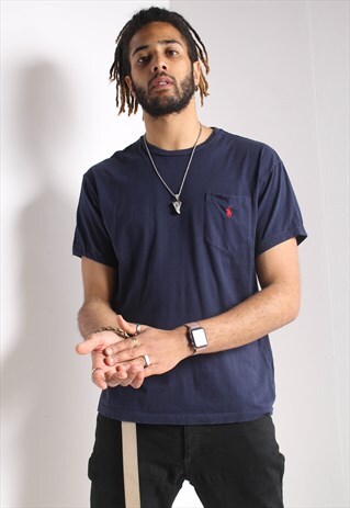 VINTAGE POLO RALPH LAUREN T-SHIRT BLUE