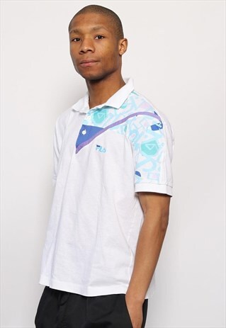 VINTAGE FILA LOGO POLO SHIRT WHITE