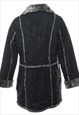 BEYOND RETRO VINTAGE DOUBLE BREASTED FAUX SHERLING COAT - L