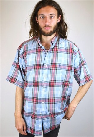 VINTAGE 90'S RALPH LAUREN SHORT-SLEEVED CHECKED SHIRT