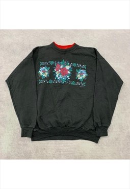 Vintage Christmas Sweatshirt Women's L