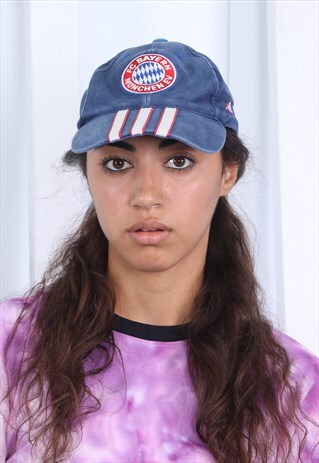 VINTAGE 90S BLUE ADIDAS BAYERN MUNICH CAP. HAT.SUMMER