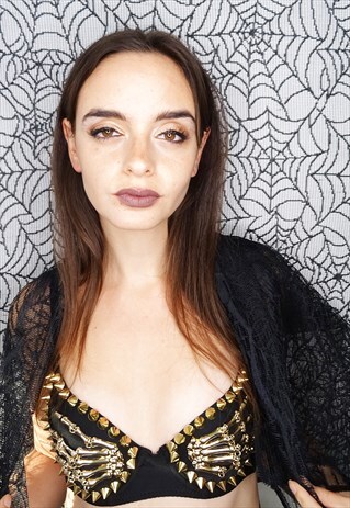 SKELETON HAND BRA