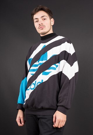 MULIT COLOR ABSTRACT PRINT ADIDAS TREFOIL SWEATSHIRT