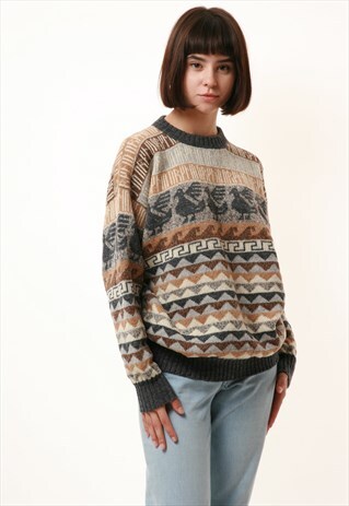 90S VINTAGE BRITISH JUDITH GLUE WOOL SWEATER 15943