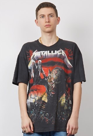 VINTAGE 90'S BLACK METALLICA BLOOD T-SHIRT
