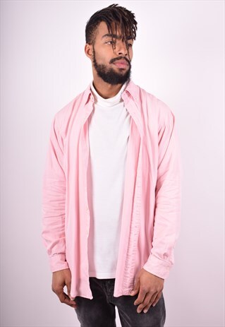POLO RALPH LAUREN MENS VINTAGE SHIRT LARGE PINK 90'S
