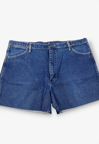 VINTAGE WRANGLER CUT OFF DENIM SHORTS DARK BLUE W40 BV18318