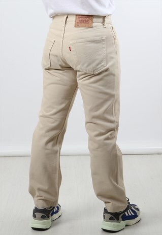 VINTAGE LEVIS 501 BEIGE DENIM JEANS