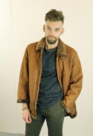 VINTAGE AVIATOR/FLYING JACKET. SHEARLING SHEEP SKIN. UNISEX.