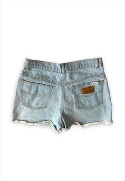 Vintage 90s light blue high waisted denim shorts