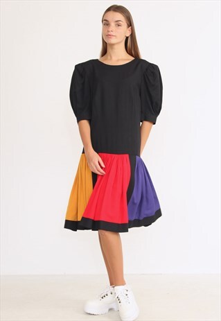 VINTAGE BLACK ESMODELL MIDI DRESS