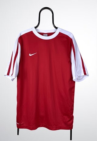 VINTAGE NIKE FOOTBALL T-SHIRT RED EUROS LARGE