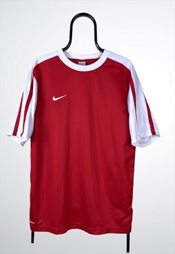 Vintage Nike Football T-Shirt Red Euros Large