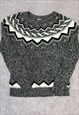 OLD NAVY KNITTED JUMPER ABSTRACT PATTERNED KNIT SWEATER