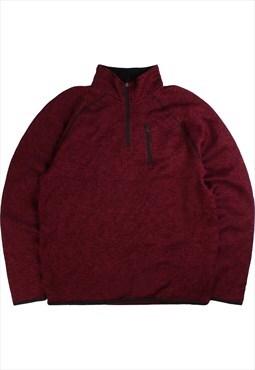 Vintage  Lee Sweatshirt Quarter Zip Burgundy Red Large