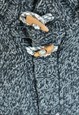 VINTAGE 00S KNITWEAR HOODIE CARDIGAN IN GREY