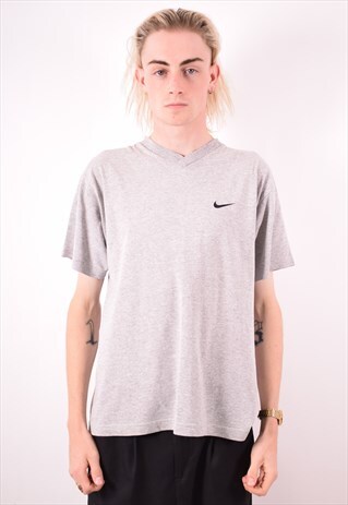 NIKE MENS VINTAGE T-SHIRT TOP MEDIUM GREY 90S