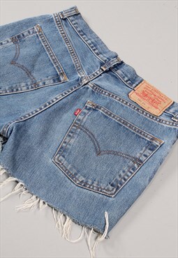 Vintage Levi's Denim Shorts in Blue Distressed Cut Offs W32