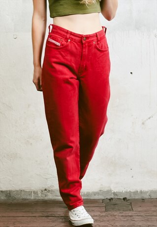 VINTAGE 90S RED HIGH WAISTED JEANS