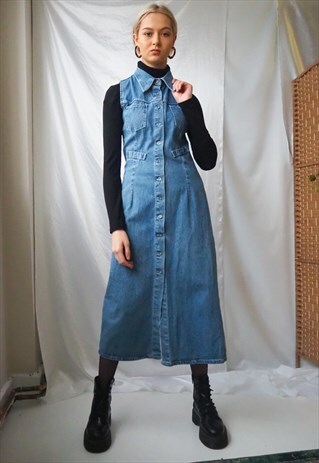 VINTAGE DENIM BUTTON UP DRESS