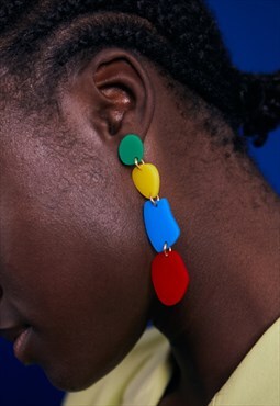 Multi colours dangle earrings
