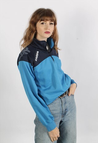 VINTAGE KAPPA 1/4 ZIP SWEATSHIRT BLUE