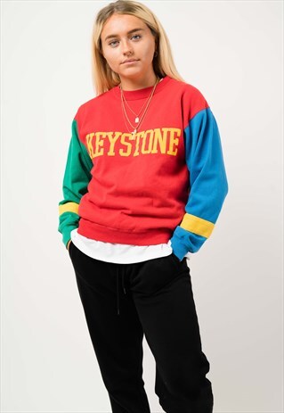 VINTAGE COLOUR BLOCK KEYSTONE SWEATSHIRT