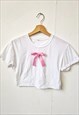 REWORKED  WHITE BOW BABY TEE