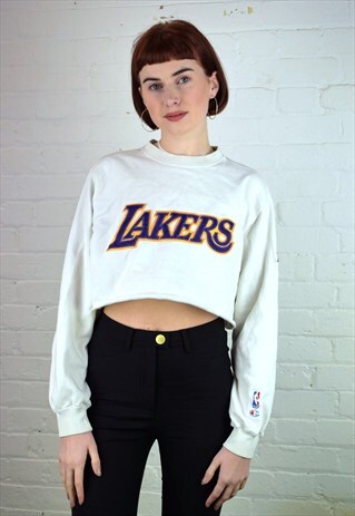 VINTAGE 90'S LAKERS CROPPED SWEATSHIRT