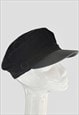 NEW VINTAGE STYLE BLACK VELVET FAUX LEATHER LADIES HAT S