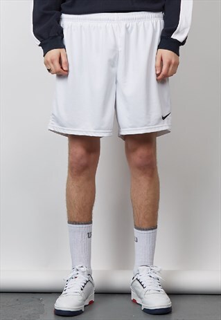 VINTAGE 90'S NIKE SWOOSH WHITE SPORTS SHORTS