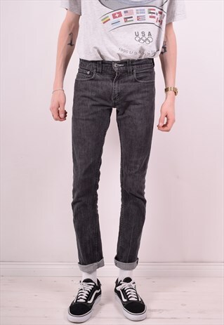 LEVI'S 511 MENS VINTAGE JEANS W32 L32 BLACK 90S