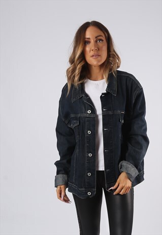 VINTAGE DENIM JACKET OVERSIZED FITTED UK 16 XL (DQ4G)