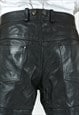 VINTAGE LOUIS MENS W38 L30 MOTO LEATHER PANTS TROUSERS BIKER