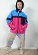 Vintage 90s Fleece Jacket Pink Size L 