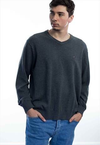 VINTAGE TOMMY HILFIGER LOGO SWEATER JUMPER 90S XL 12.6
