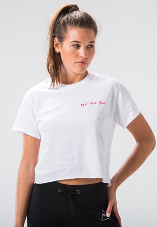 SELF LOVE CLUB CROP T-SHIRT WHITE