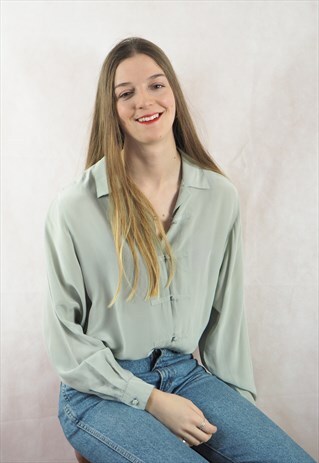 VINTAGE MINT SILK SHIRT