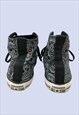 BLACK CANDY SKULL PRINT HIGH TOP COTTON CANVAS TRAINERS