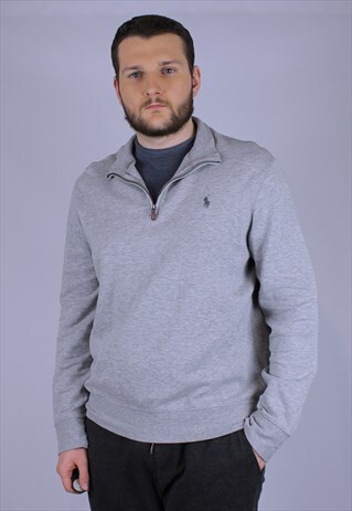 POLO RALPH LAUREN JUMPER 1/4 ZIP RARE LIGHT