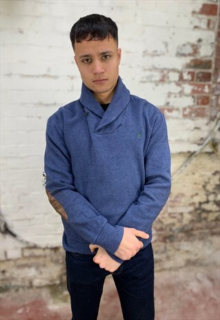 VINTAGE RALPH LAUREN ROLL NECK SWEATSHIRT - NAVY
