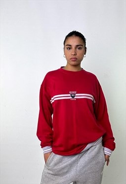 Red 90s Reebok Centre Logo Sweatshirt
