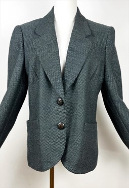 Vintage Classic French Tweed Jacket, Pure New Wool Blazer