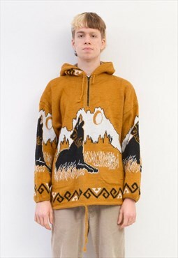 YARI ARTESANIAS vintge Mens M Sweater Jumper Pullover Llama 